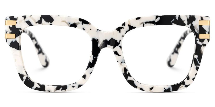 Lidia Cow Print Square Glasses