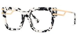 Lidia Cow Print Square Glasses2