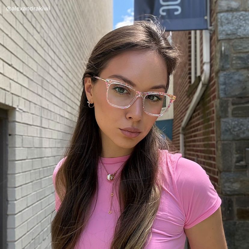 Eliot Pink Rectangle Glasses
