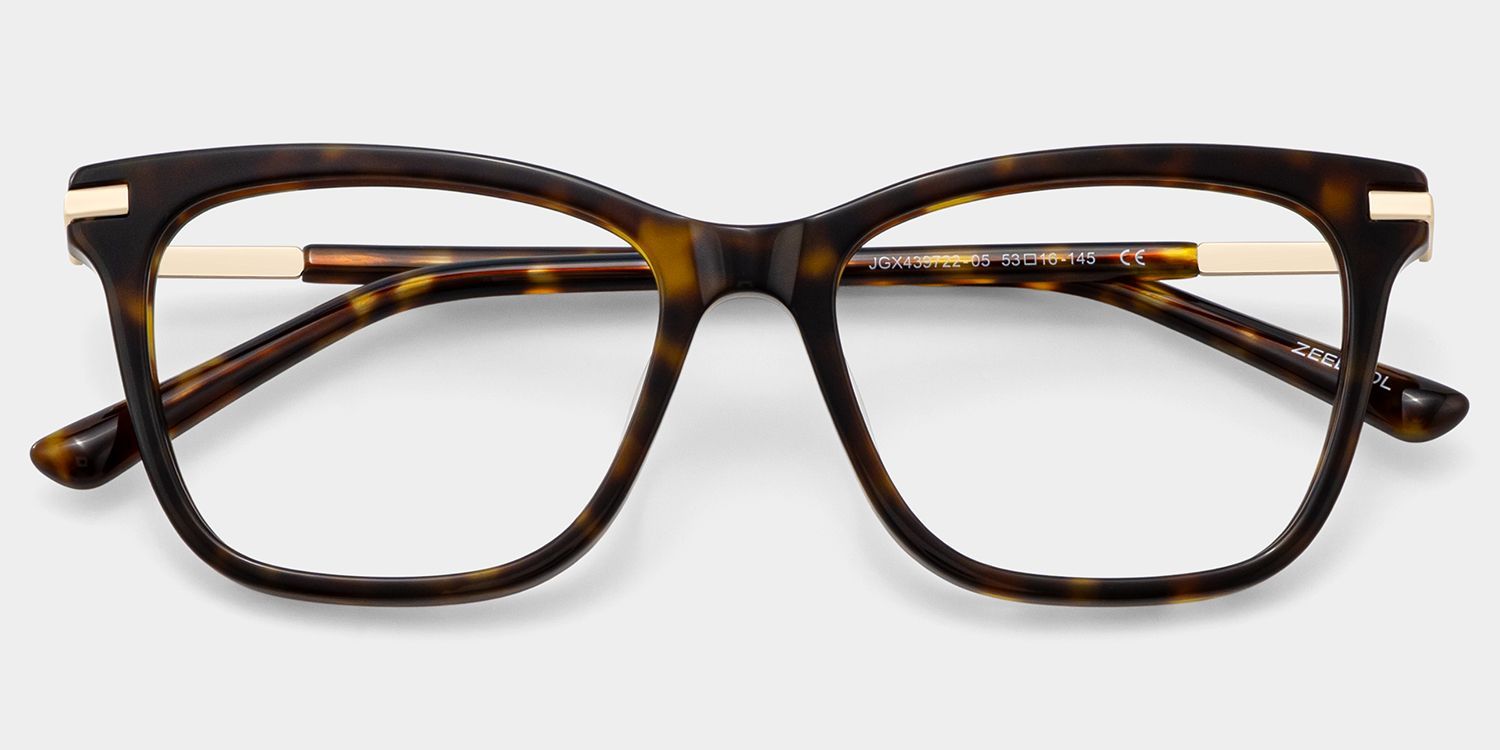 Eliot Tortoise Rectangle Mixed Frame Glasses for Women | ZEELOOL1