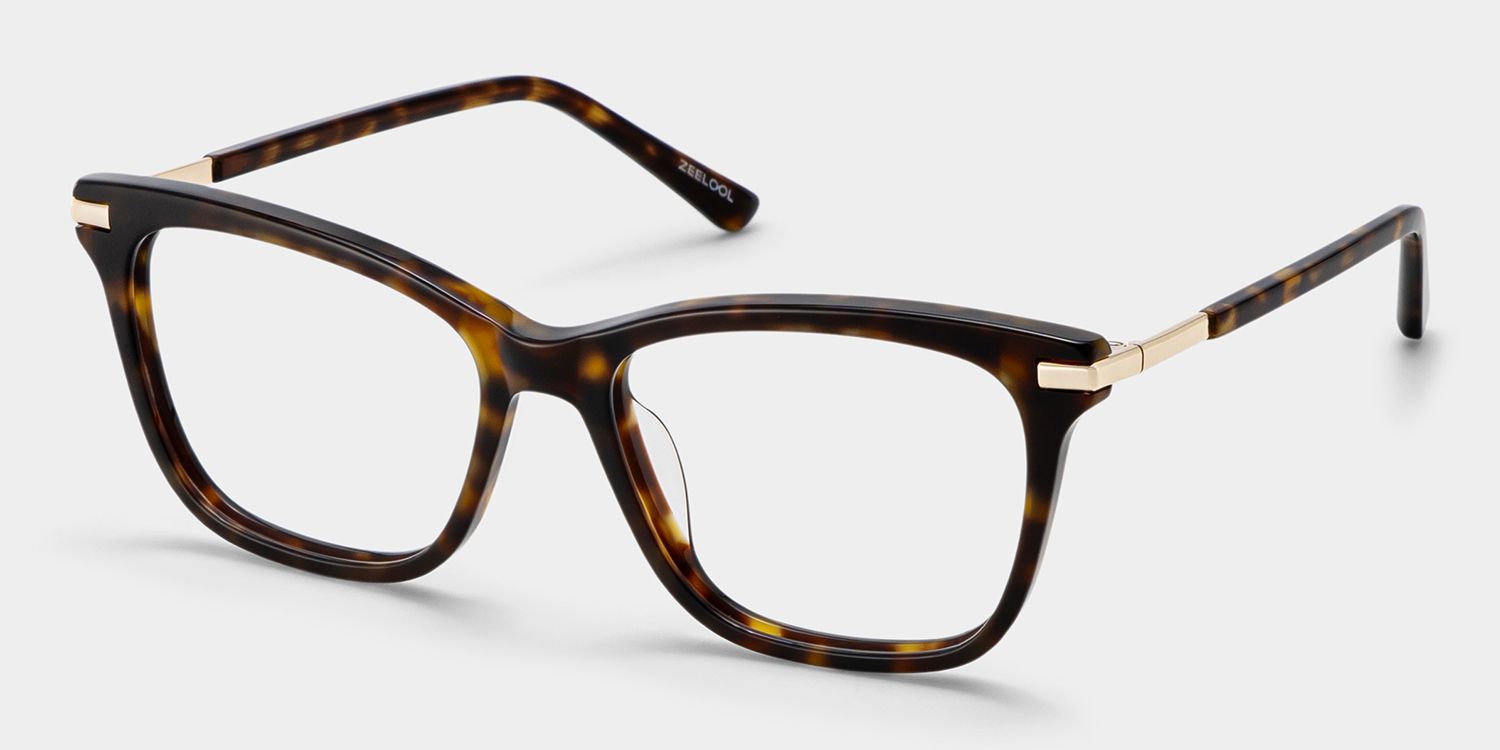 Eliot Tortoise Rectangle Mixed Frame Glasses for Women | ZEELOOL2