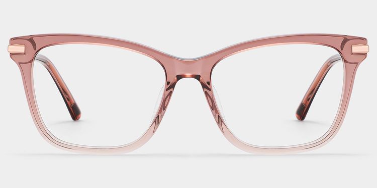 Eliot Clear Pink Rectangle Glasses