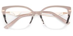 Margret Tortoise Khaki Cat eye Glasses1