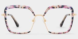 Cordaro Purple-Floral Square Glasses0