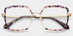 Cordaro Purple-Floral Square Glasses1