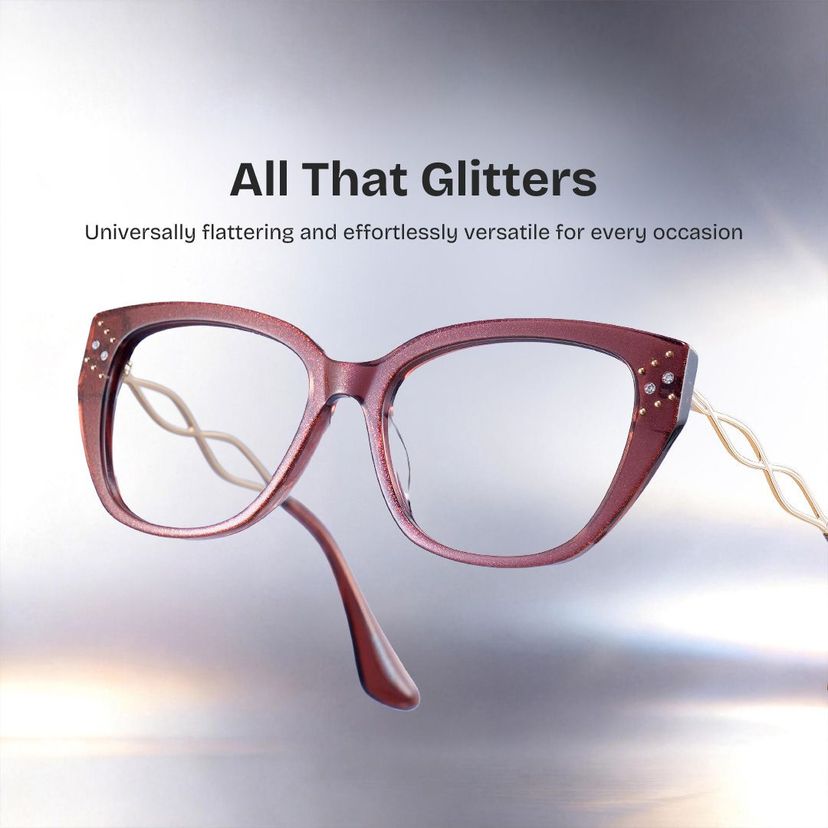 Alma Brown Butterfly Glasses