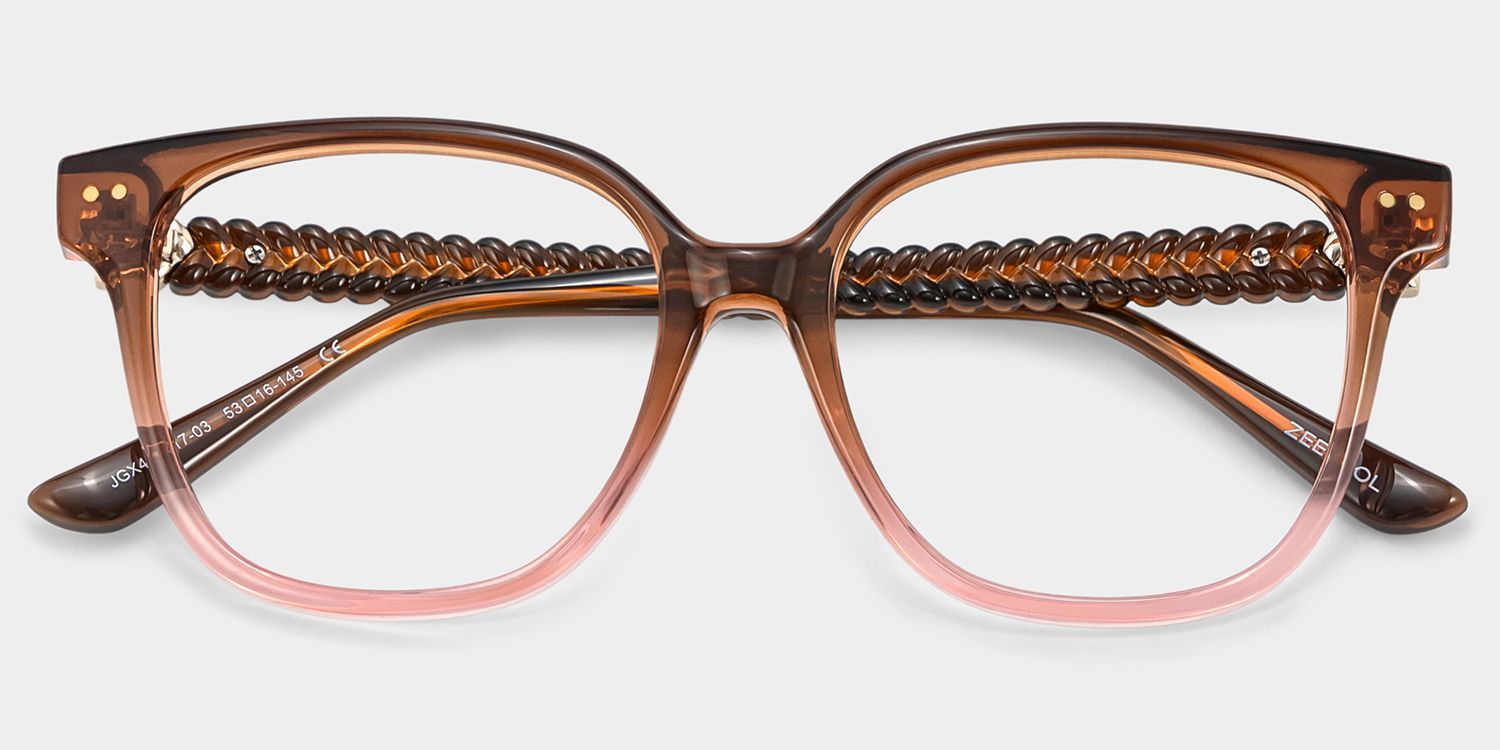 Clara Amber Cat Eye Two-tone Frame Glasses for Women | ZEELOOL1