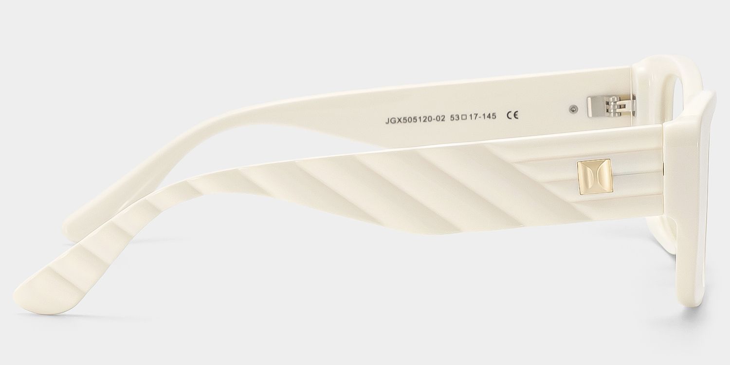 Hannah White Rectangle Frame Eyeglasses | ZEELOOL4