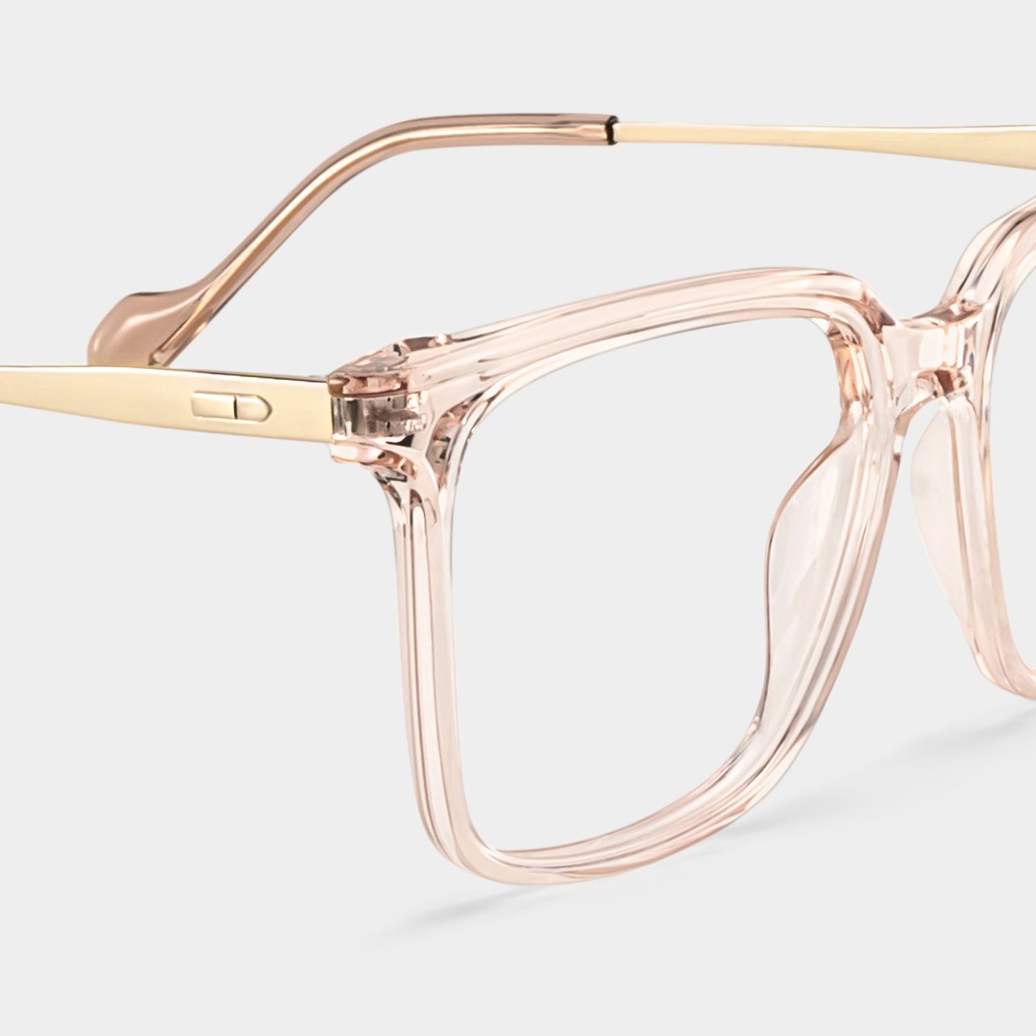 Thin Beige Frame Glasses With Square Shape4