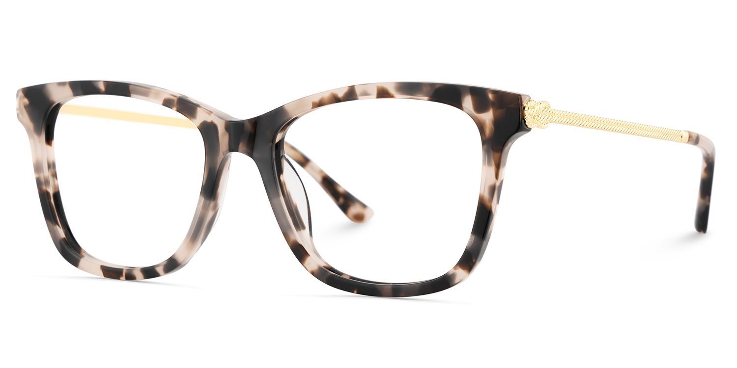 Large Rectangle Eyeglasses With Woven Metal Temples2