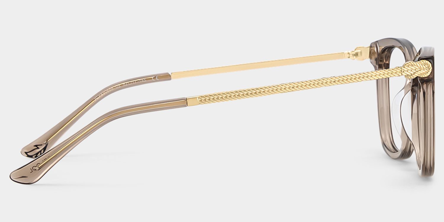 Vibert Brown Rectangle Mixed Frame Glasses for Women | ZEELOOL3