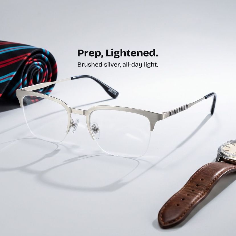 Peyton Silver Browline Glasses