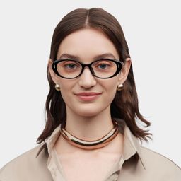 Blaire Black Oval Glasses0