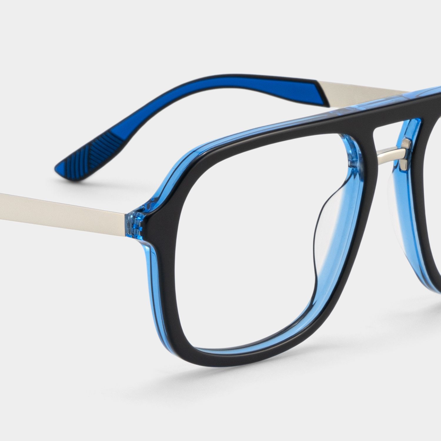 Ryder Blue Aviator Mixed Frame Glasses for unisex | ZEELOOL4