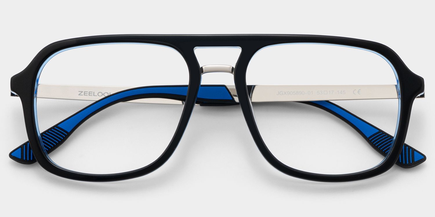 Ryder Blue Aviator Mixed Frame Glasses for unisex | ZEELOOL1