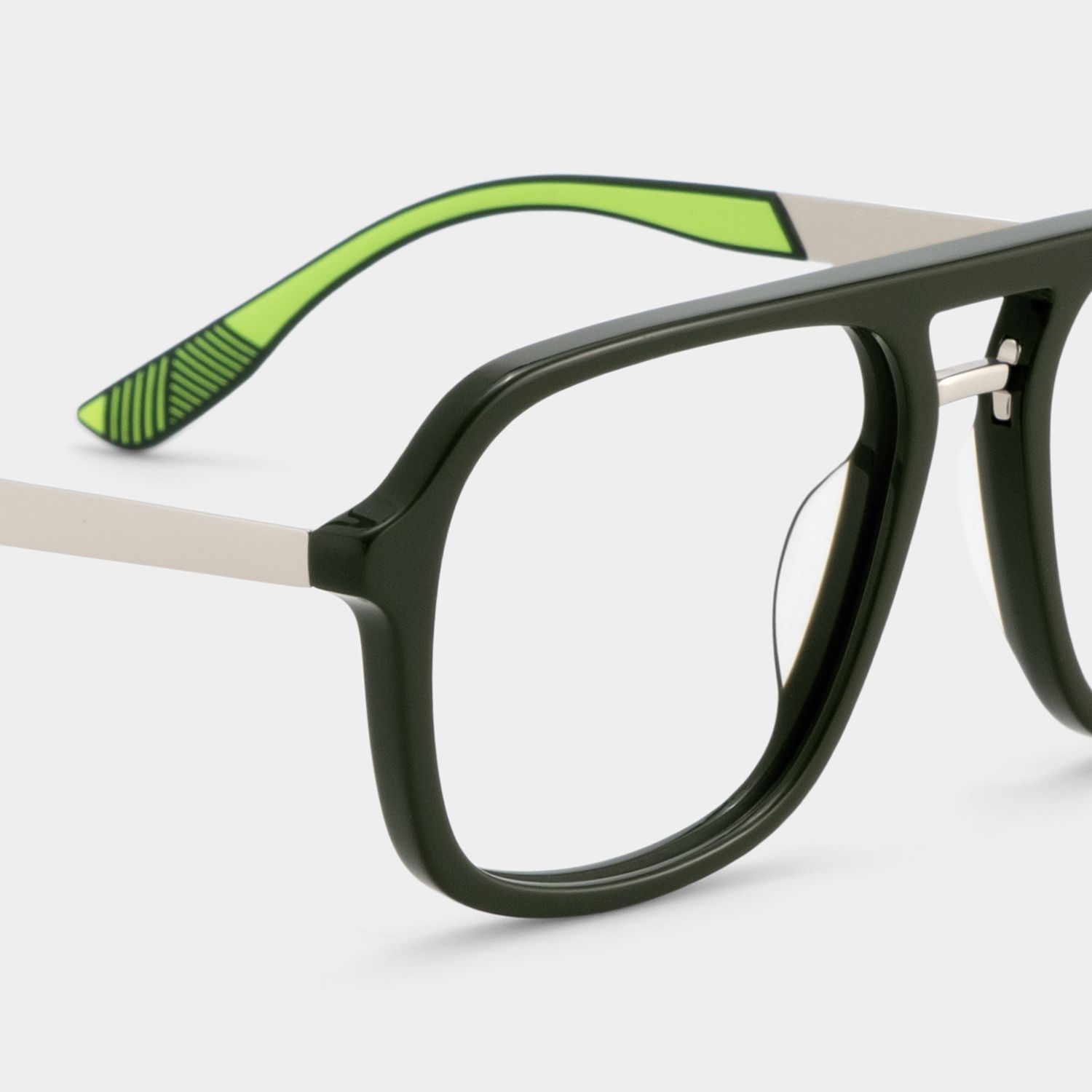 Ryder Green Aviator Mixed Frame Glasses for unisex | ZEELOOL4