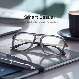 Ryder Black Aviator Glasses0
