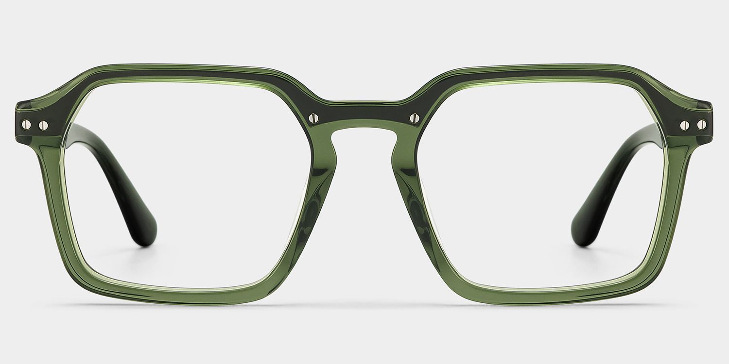 Brendan Green Geometric Mixed Frame Glasses | ZEELOOL1