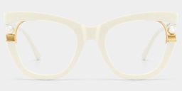 Pearl White Cat eye Glasses1