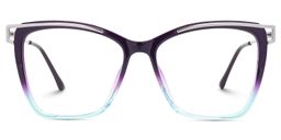 Krystle Purple-Blue Square Glasses1