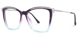 Krystle Purple-Blue Square Glasses2