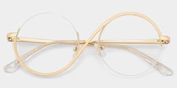 Flozif Gold Round Glasses1