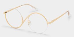 Flozif Gold Round Glasses2