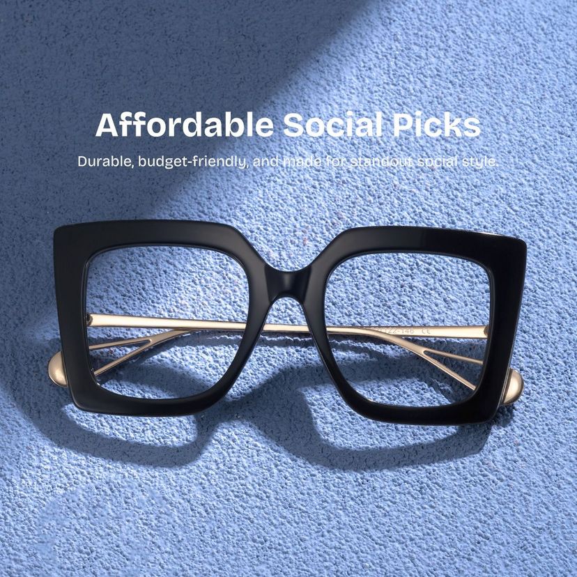 Qatar Black Square Glasses