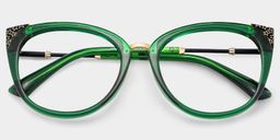 Dalton Dark-Green Cat eye Glasses2