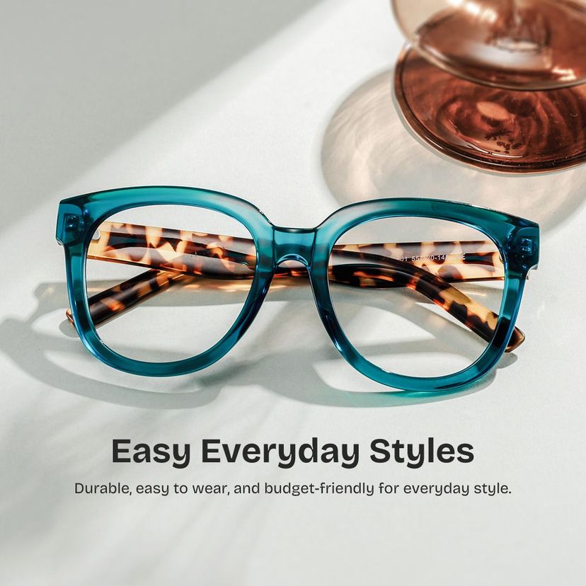 Harrell Dark-Green Square Glasses