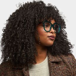 Harrell Dark-Green Square Glasses1