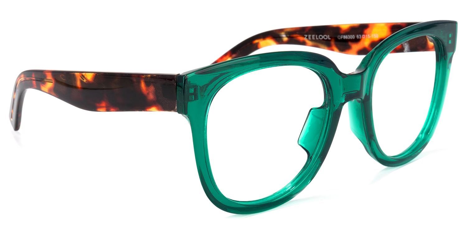 Harrell Square Dark-Green Eyeglass Frames | ZEELOOL5