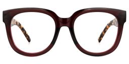 Harrell Dark-Red Square Glasses0