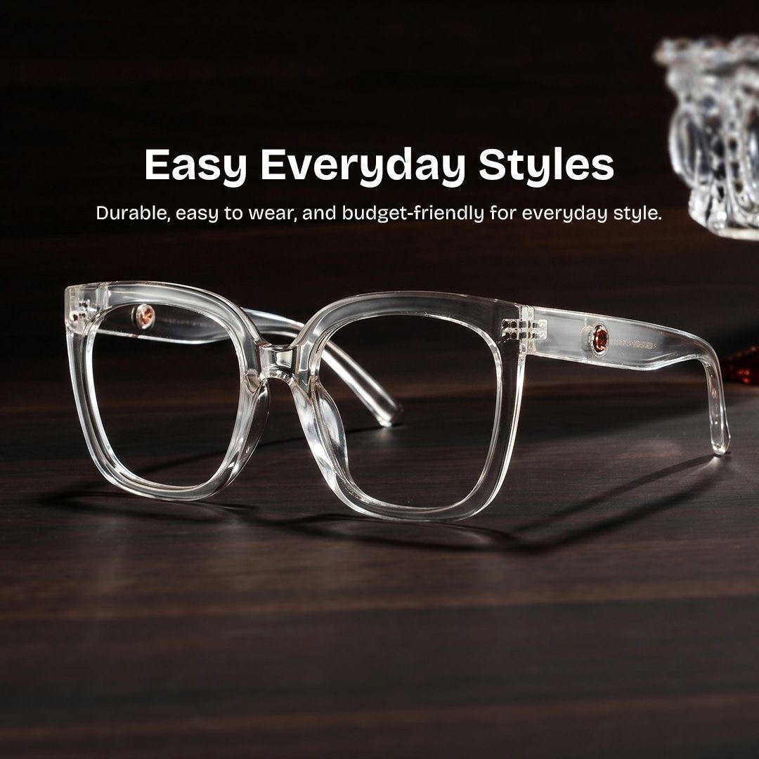 Ebony Square Clear-Frame Glasses | ZEELOOL0