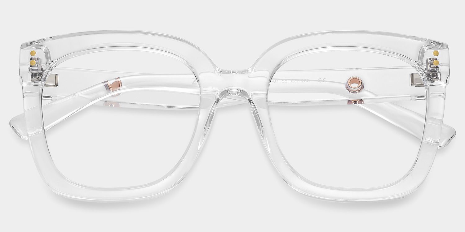 Ebony Square Clear-Frame Glasses | ZEELOOL2