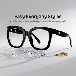 Ebony Black Square Glasses0