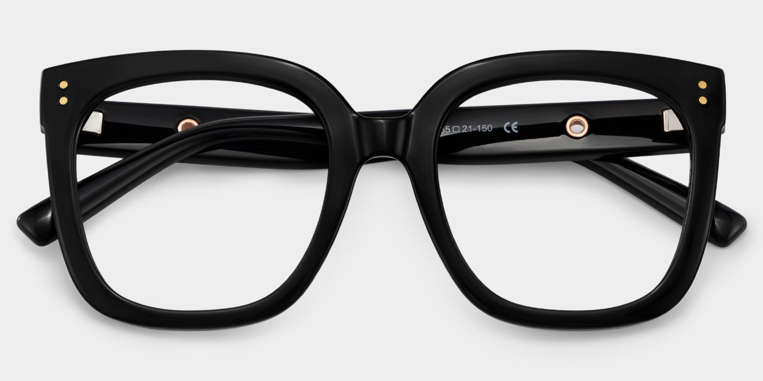 Ebony Square Black Frame Glasses for Women | ZEELOOL2