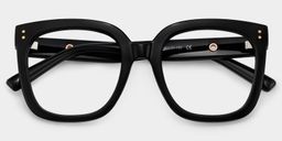 Ebony Black Square Glasses2
