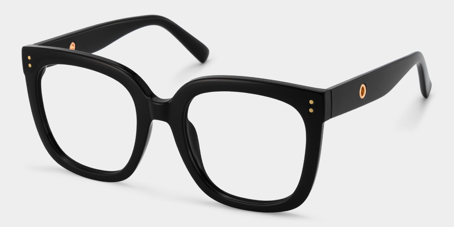 Ebony Square Black Frame Glasses for Women | ZEELOOL3