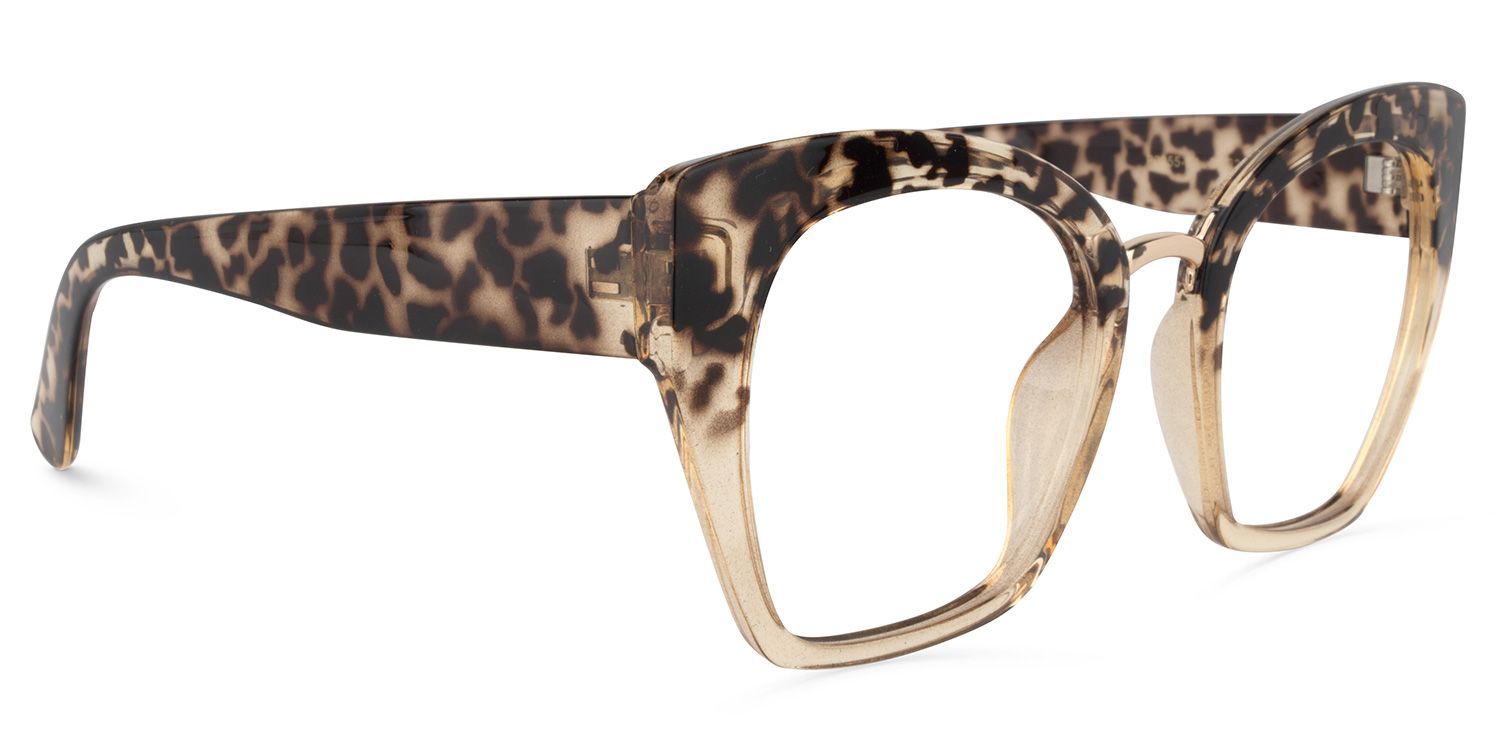 Denis Cat-eye Light Blonde Tortoise Frame Glasses3