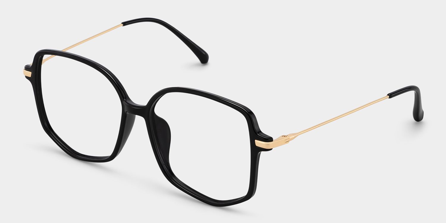 Payton Geometric Black Frame Glasses | Zeelool Optical2