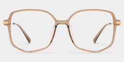 Payton Beige Geometric Glasses0