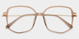 Payton Beige Geometric Glasses1