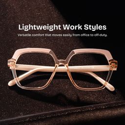 Norah Beige Geometric Glasses0
