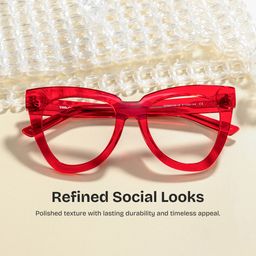 Yaser Red Cat eye Glasses0