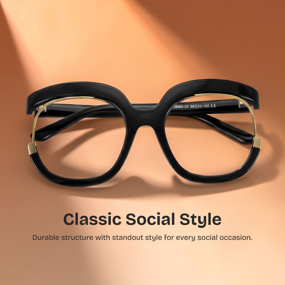 Darice Thick Round Black Frame Glasses | Zeelool0
