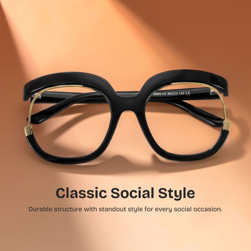 Darice Black Round Glasses