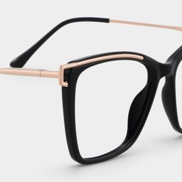 Krystle Black Square Glasses6