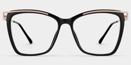 Krystle Black Square Glasses2