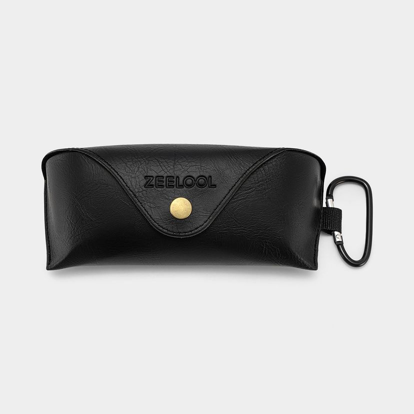 High-Quality Black Leather Eyeglass Case